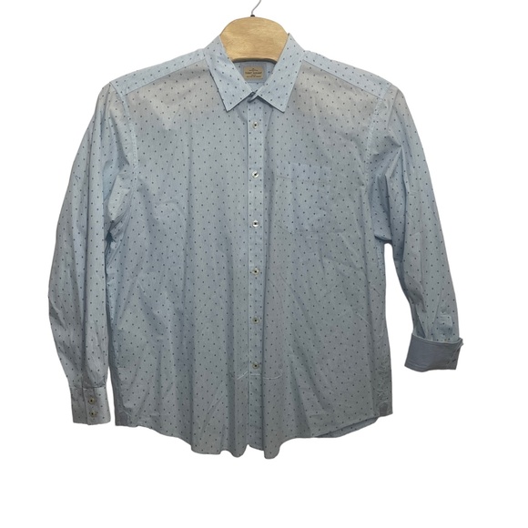 Tommy Bahama XXL 100% Cotton‎ Long Sleeve. Button Up Light BLue Print Flip Cuff - Picture 5 of 7